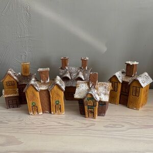 VTG Set of 5 Handmade Gingerbread Houses